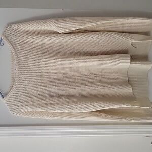 BE COOL Cream Knit Crew Neck Lightweight Sweater Size Large